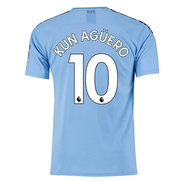 Camiseta Manchester City NO.10 Kun Aguero 1ª Kit 2019 2020 Azul